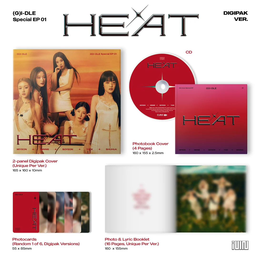 (G)I-DLE - HEAT (Special Album) DIGIPAK - Group Ver. - Image 2