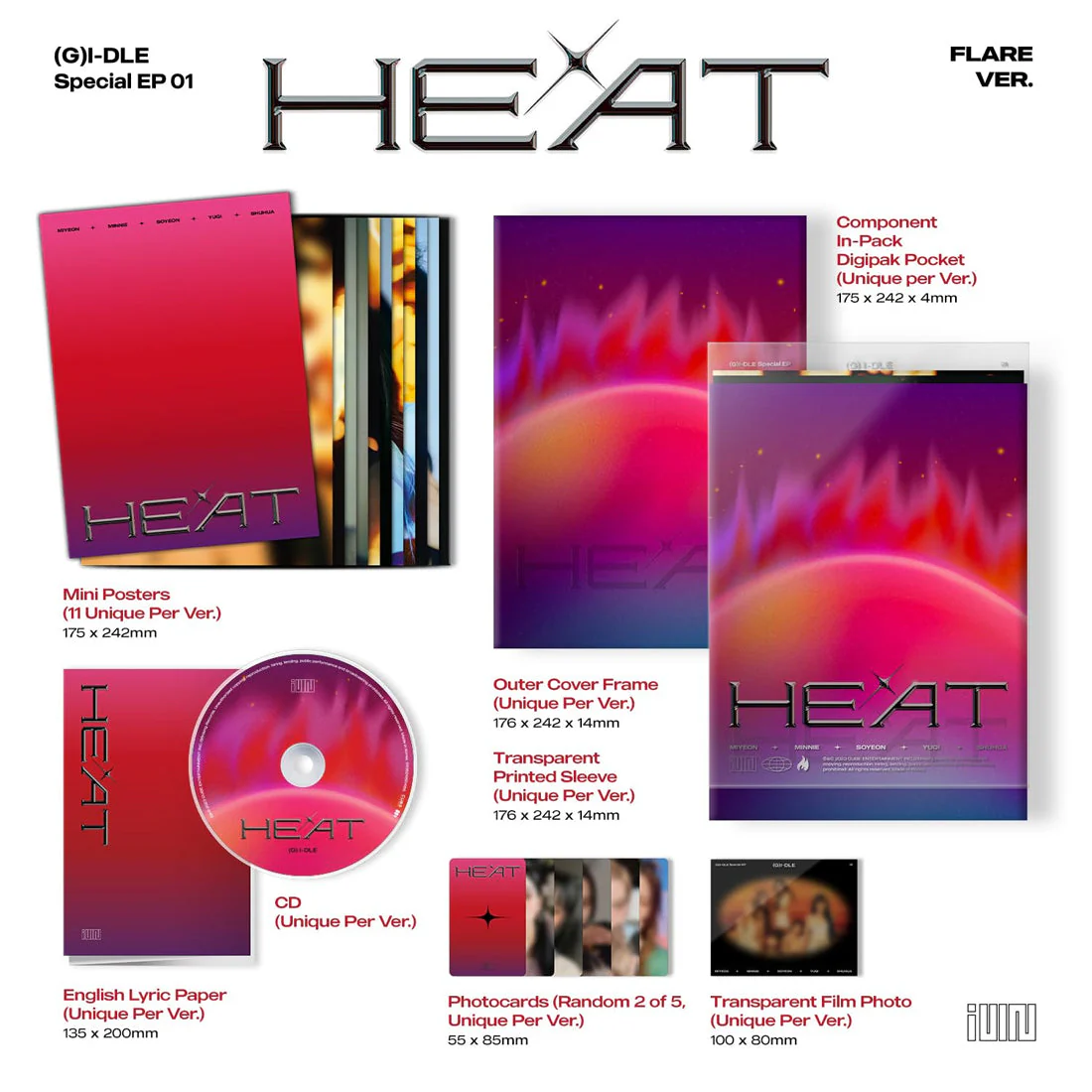 (G)I-DLE - HEAT (Special Album) / Flare Ver. - Image 2