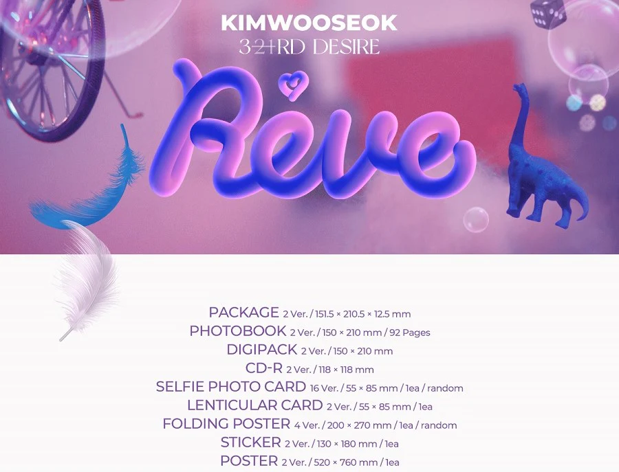 KIM WOO SEOK - 3RD DESIRE REVE (Random*) - Image 2