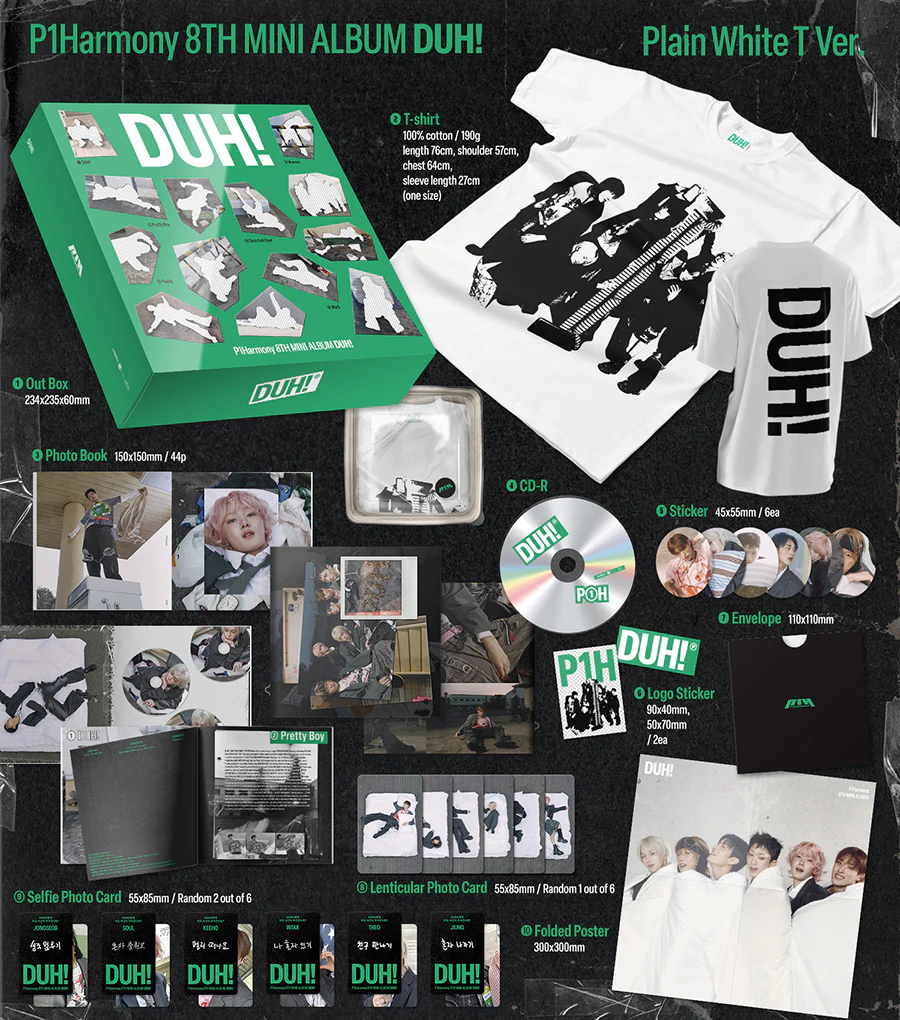 P1Harmony - DUH! / Plain White T Ver. (MD Ver.) - Image 2