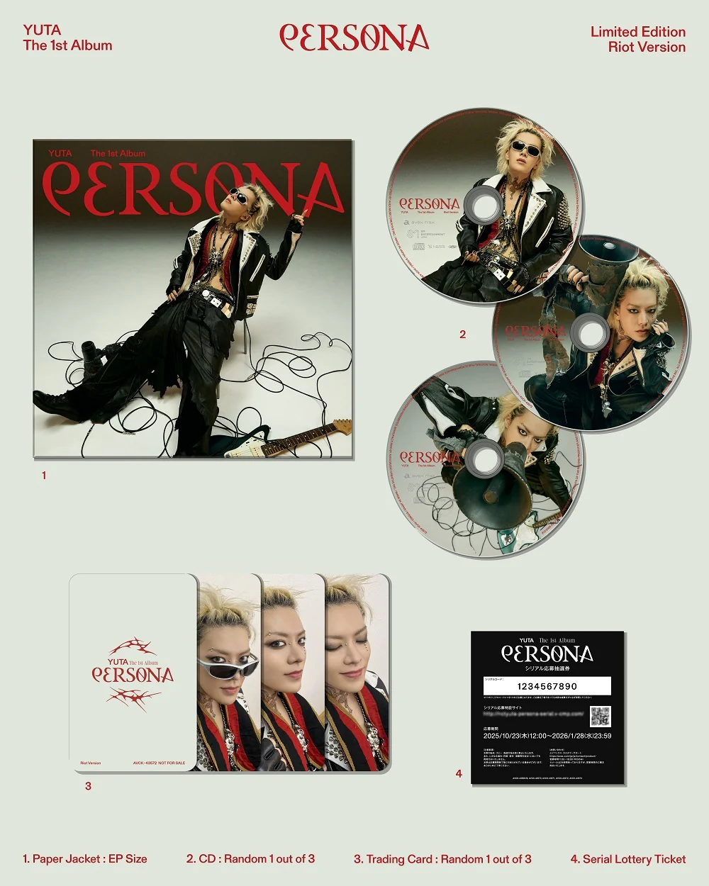 Yuta - PERSONA / Japanese Limited Edition Cardboard Sleeve (mini LP) : Riot Ver. - Image 2